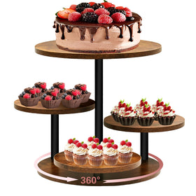 NANXITU 4-tier cupcake tower with rotate base for dynamic dessert displays