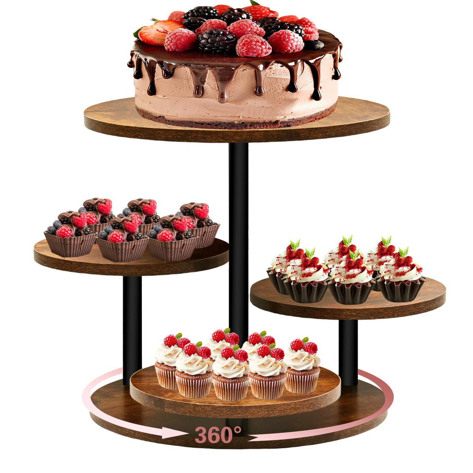 NANXITU 4-tier cupcake tower with rotate base for dynamic dessert displays