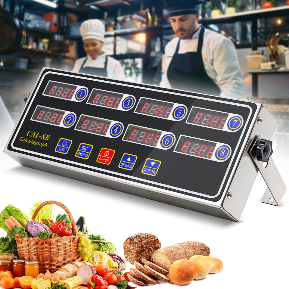 NAOEDEAH 8-channel timer with digital display for multitasking in busy kitchens.