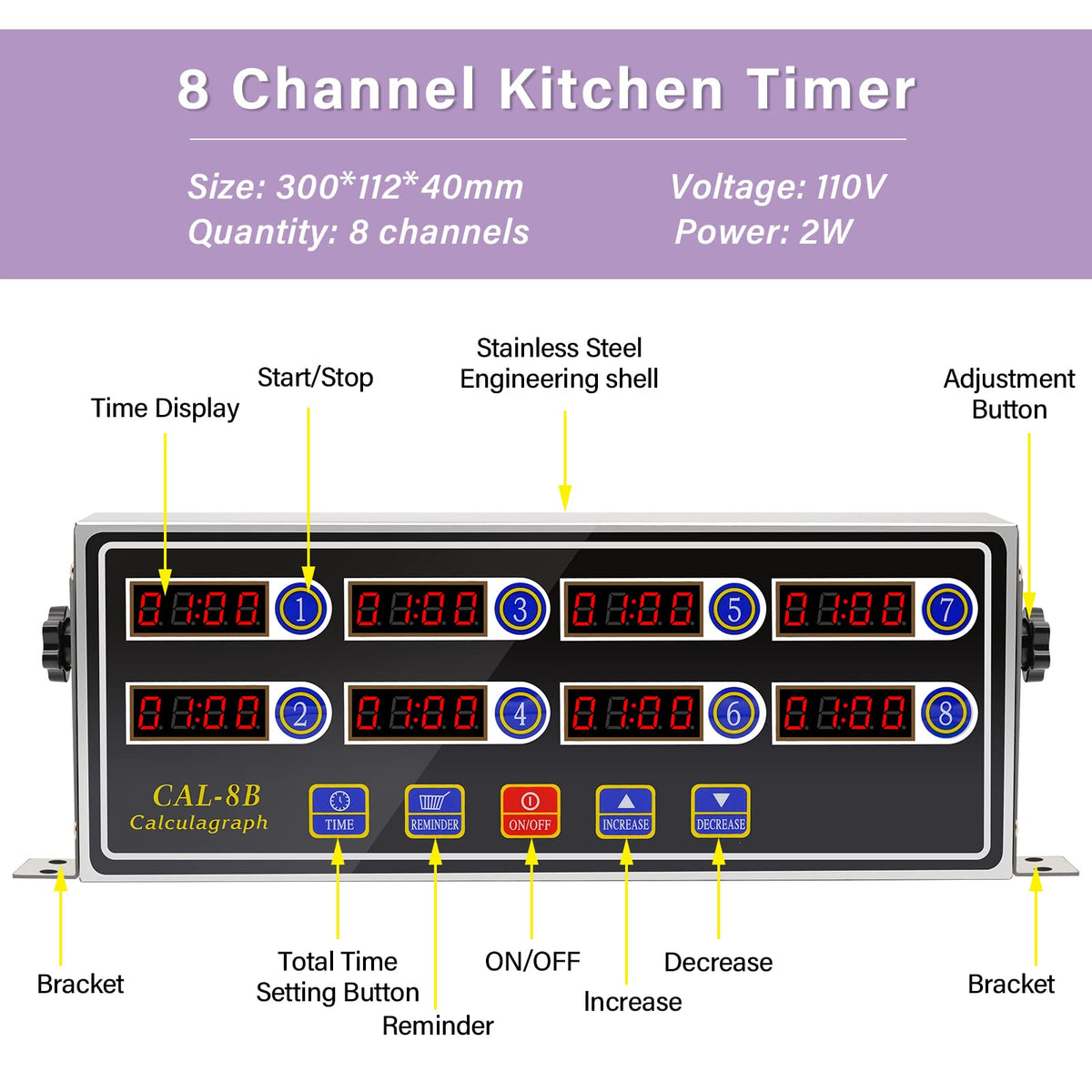 NAOEDEAH stainless-steel timer body offers durability and easy cleaning.