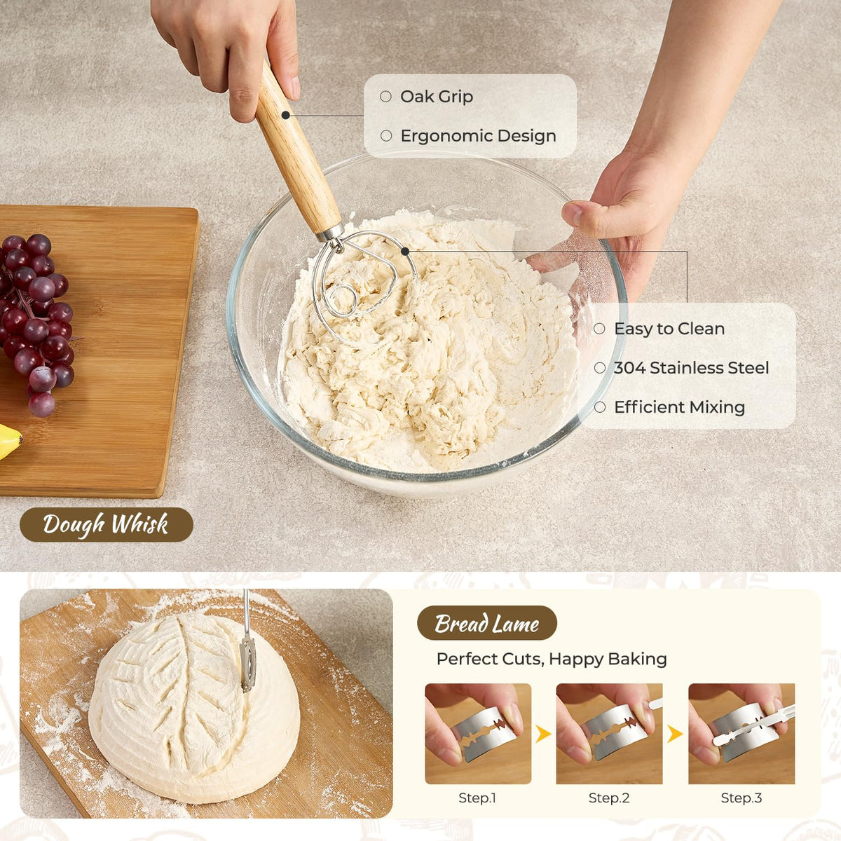 Napute bench scraper for fast dough shaping and clean countertops