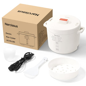 Narcissus 3.5-Cup Rice Cooker warming mode keeps meals ready