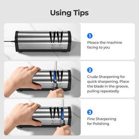Narcissus Knife Sharpener with magnetic dust collection box