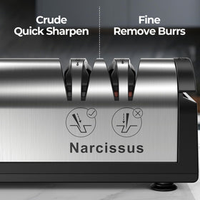 Narcissus Knife Sharpener stainless steel body for durable kitchen use
