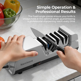 Narcissus S809 20-degree angle guides safe, consistent sharpening.