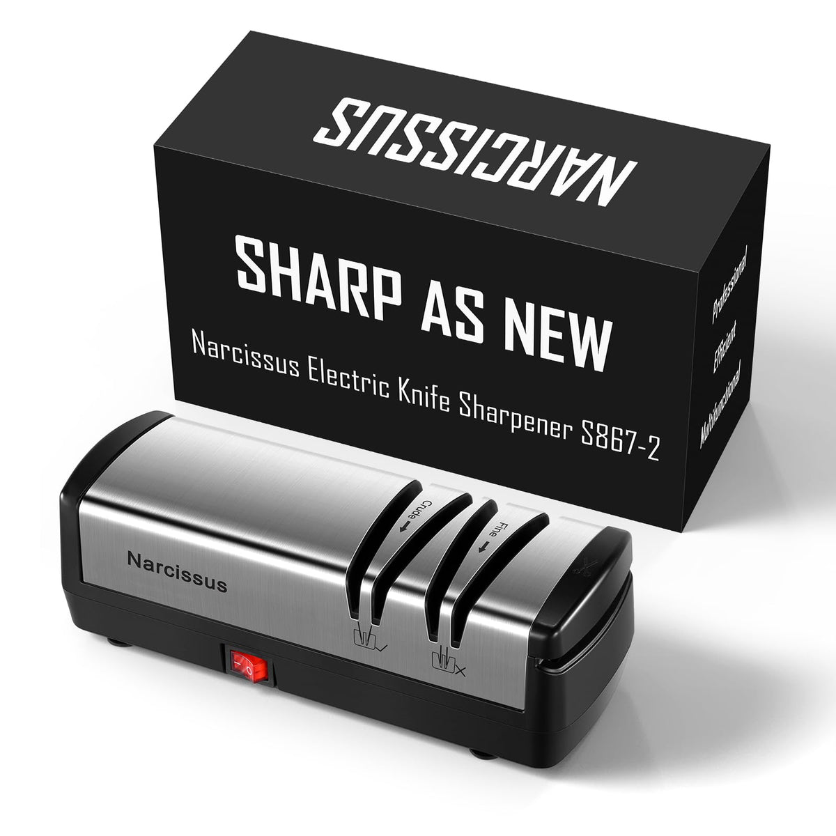 Narcissus S867 warranty information indicating 12-month replacement or refund with 24-month service.
