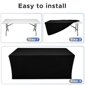 Nasitos black table cover adds elegant style to weddings and banquets