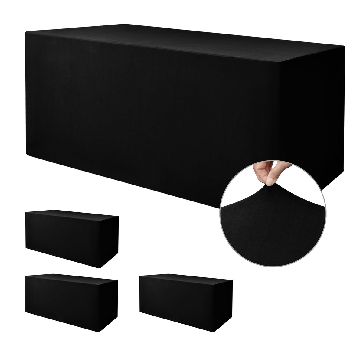 Nasitos spandex fitted cover on a 6ft table for a sleek, professional presentation