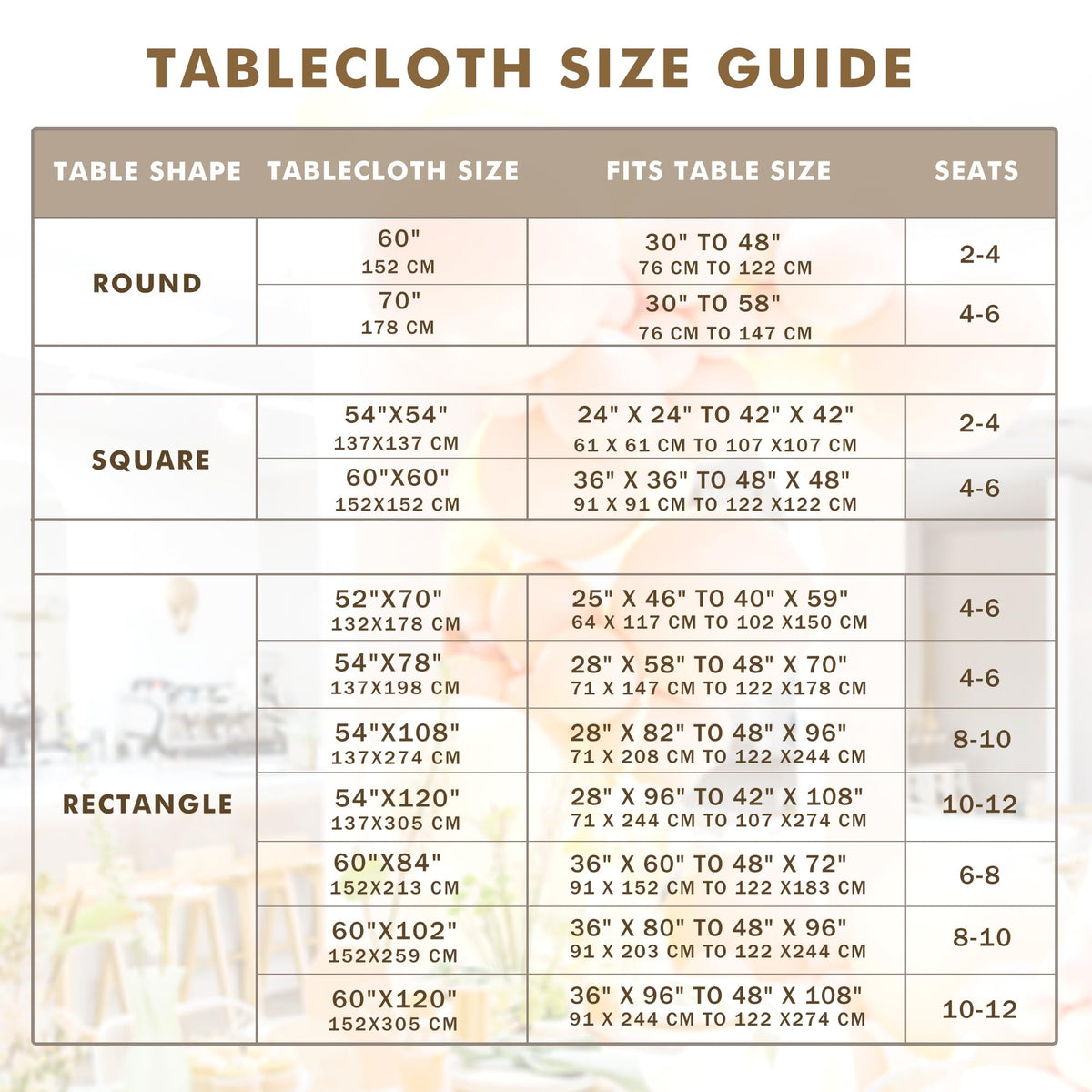 Nasitos easy-clean tablecloth cleans with mild soap and damp cloth