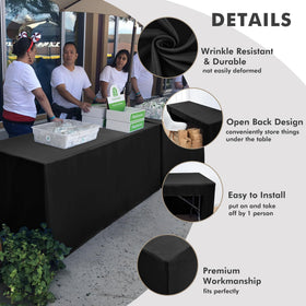 Nasitos wrinkle-resistant polyester tablecloth in black, durable and easy to care for