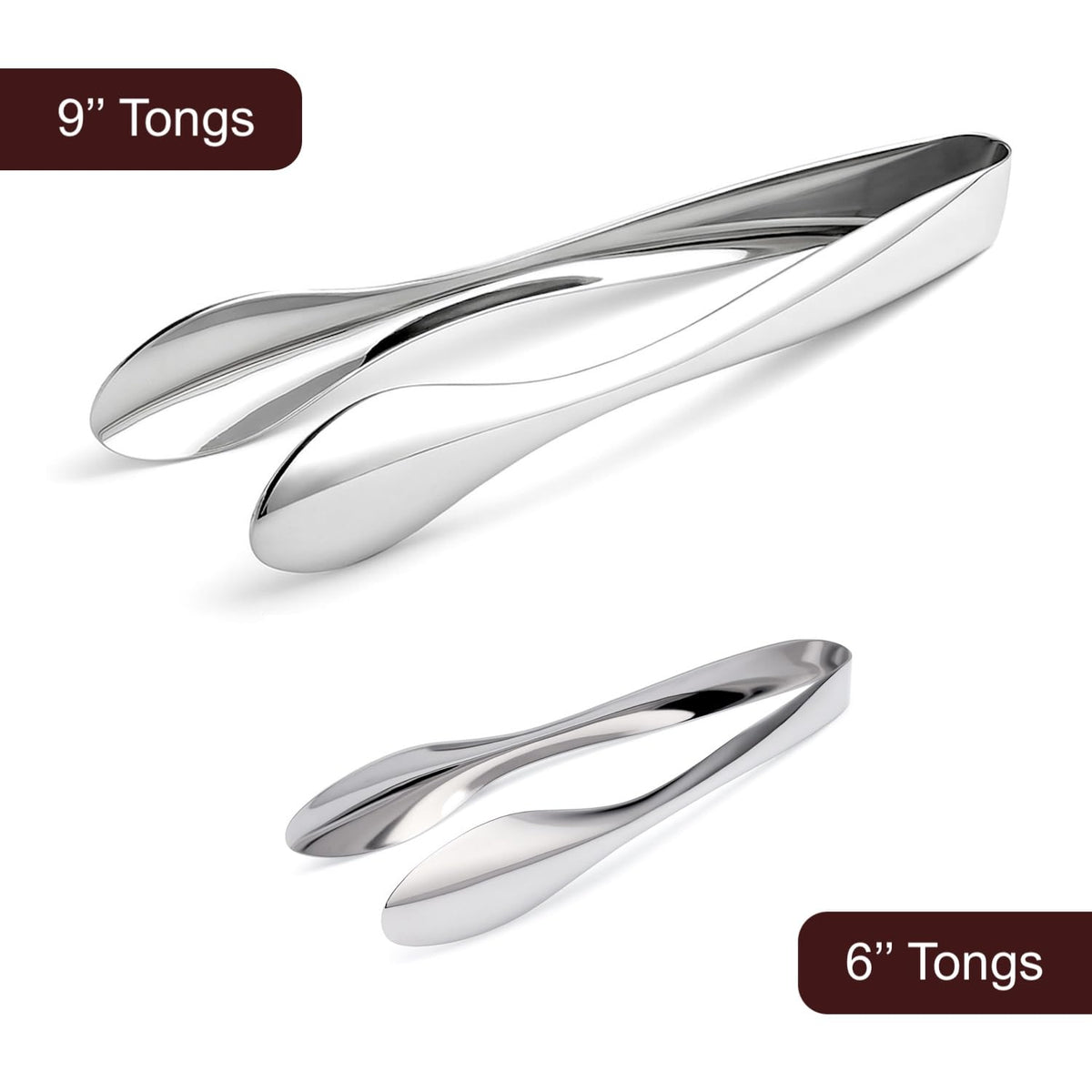 Natier premium stainless steel serving tongs 9-inch dishwasher safe for easy cleanup.