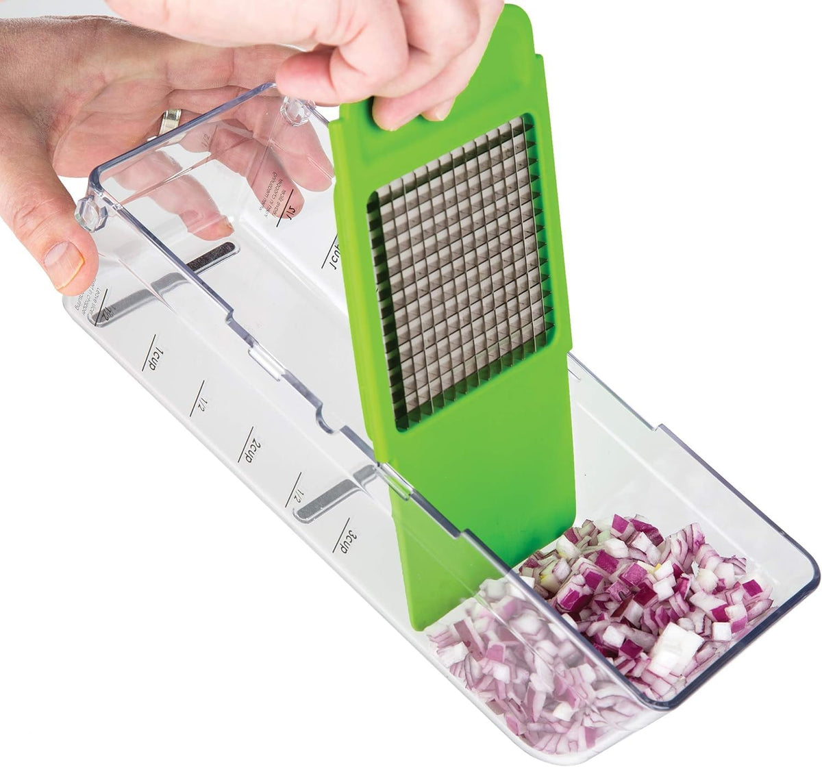 National Express Vidalia Chop Wizard Pro Max cleaning grid and lid for easy cleanup.