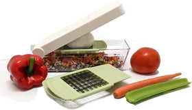 National Express Vidalia Chop Wizard Pro Max in action slicing vegetables for fast meal prep.