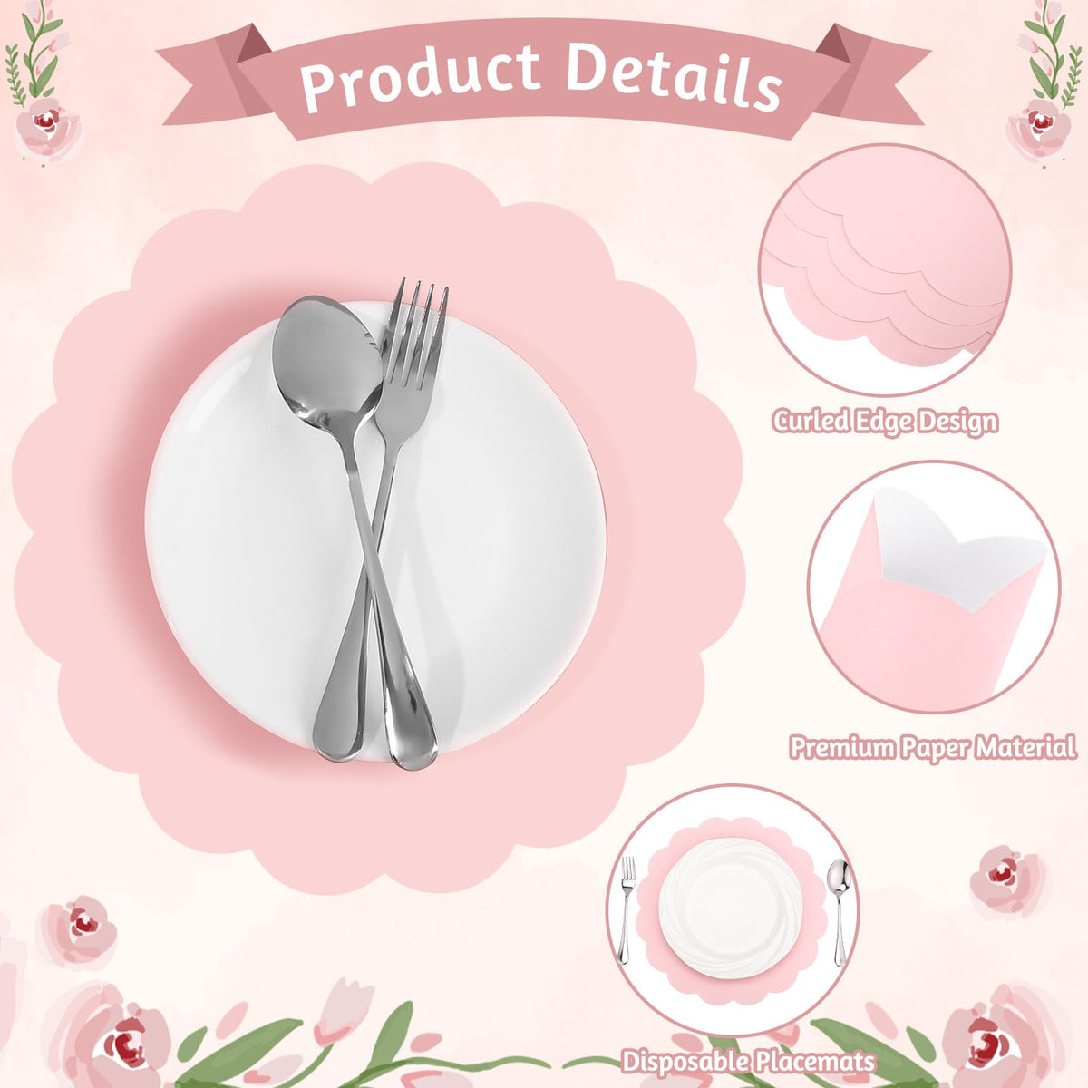 NatNarr 13.5-inch placemats on table for standard dining setup