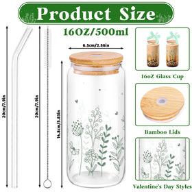 NatNarr 16oz floral glass cups in a gift box ready for gifting