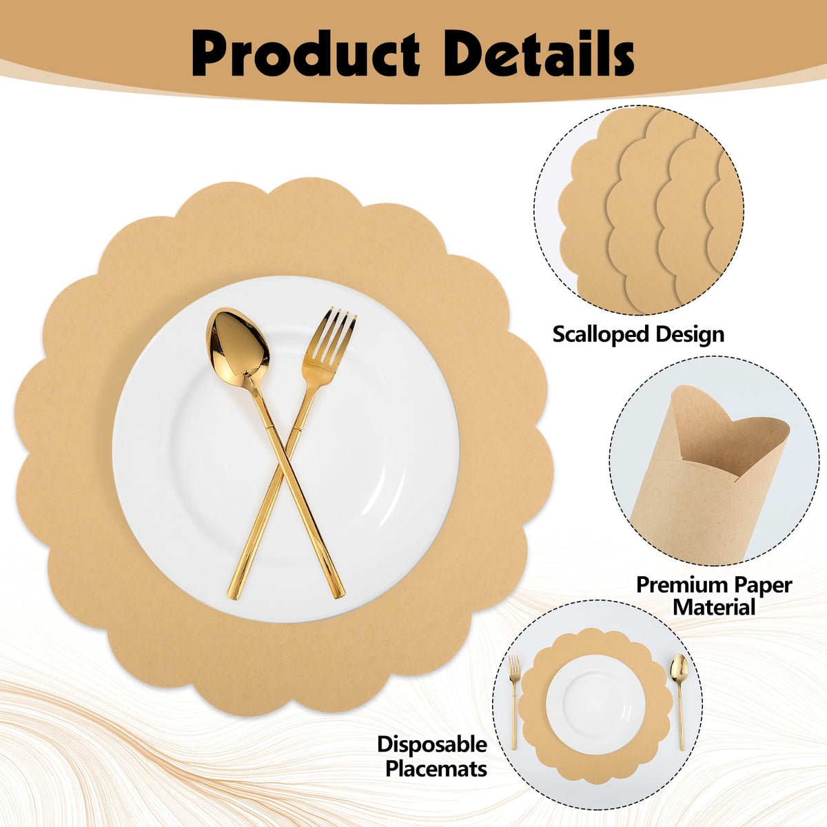 NatNarr thick kraft paper placemats resist tearing for durable service.