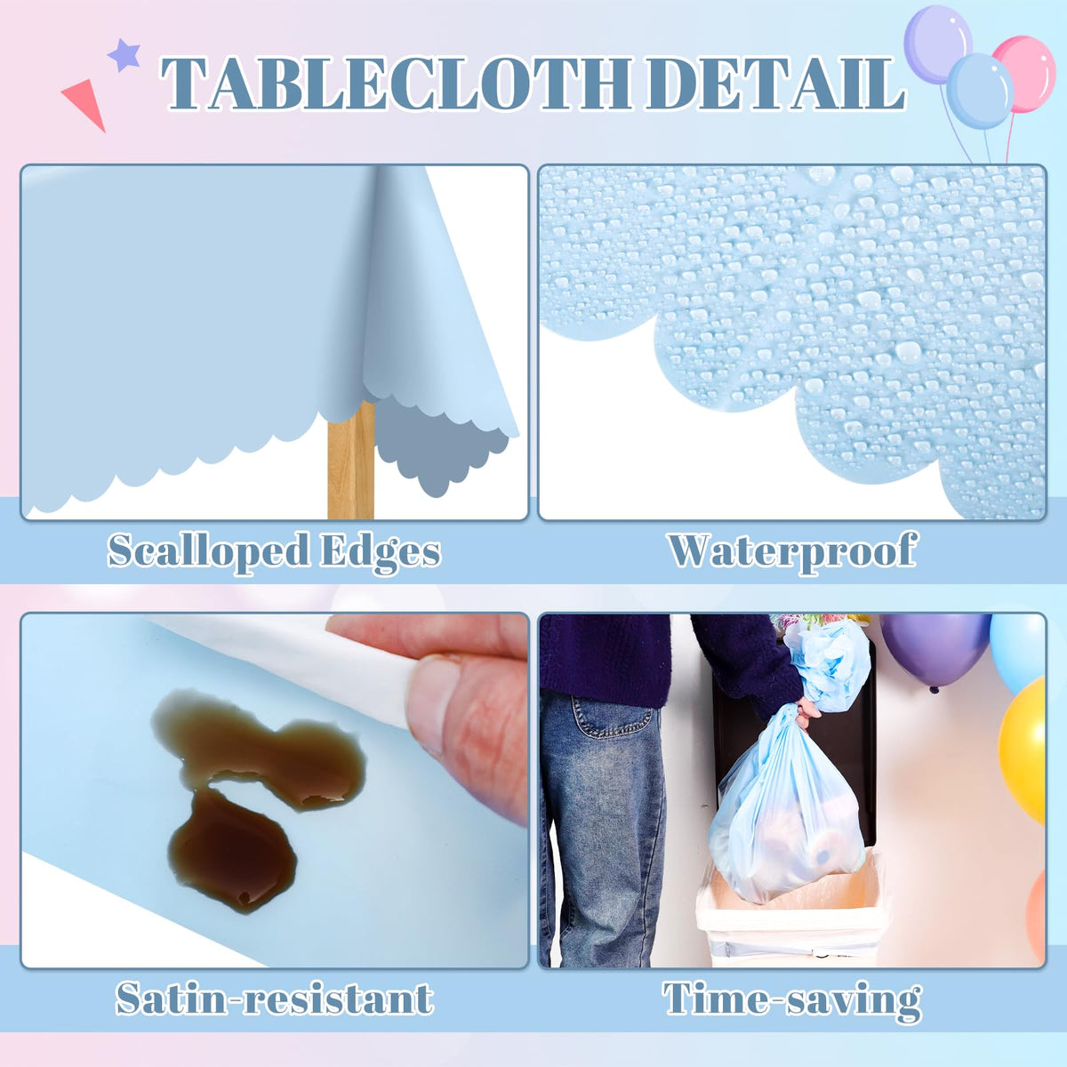 NatNarr scalloped edge decorates tables with refined party elegance.