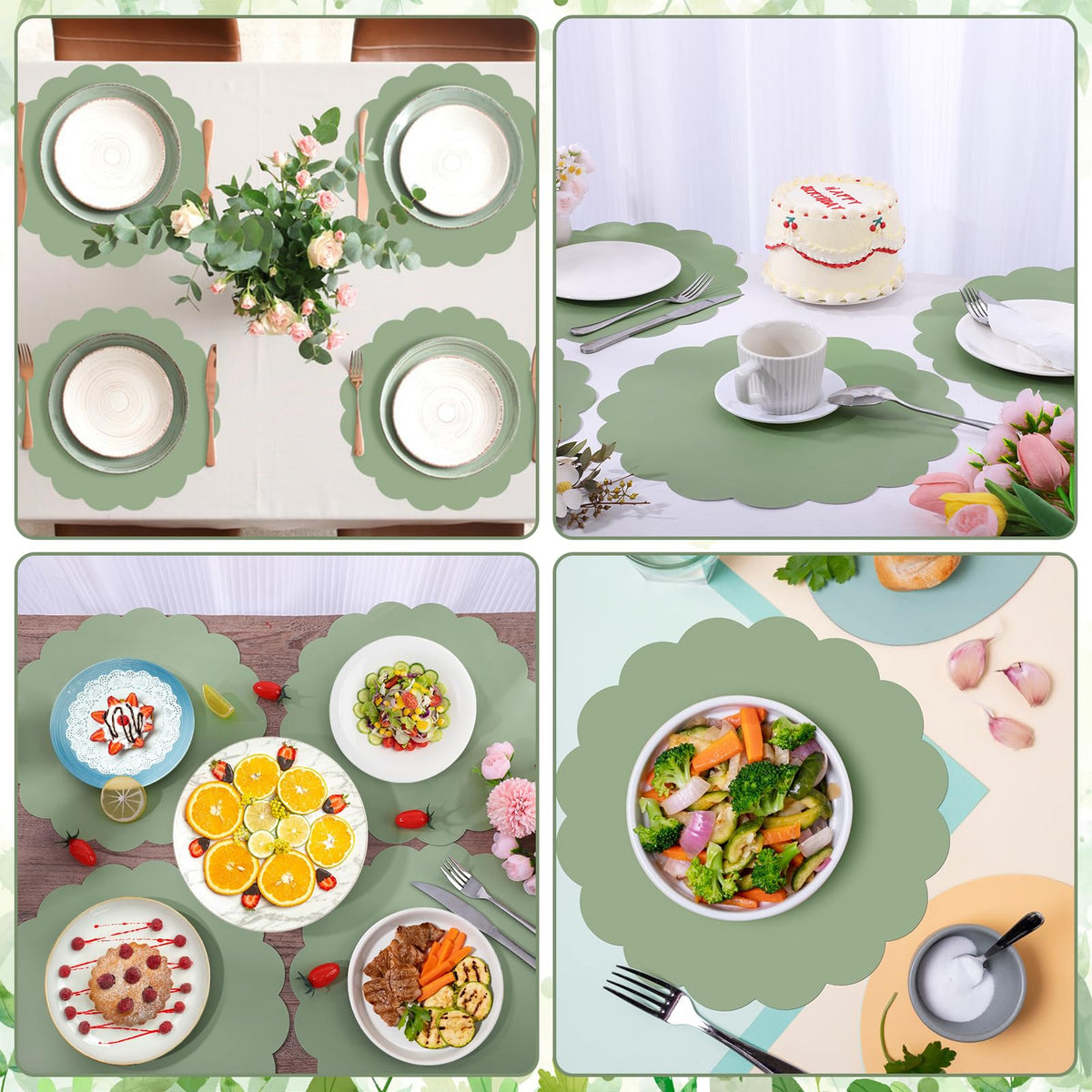 NatNarr easy-clean placemats, stackable for fast setup and easy storage