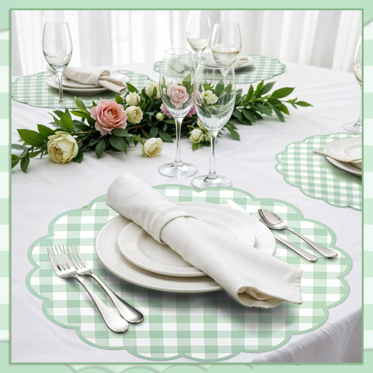 NatNarr elegant table setting placemats for weddings and gatherings