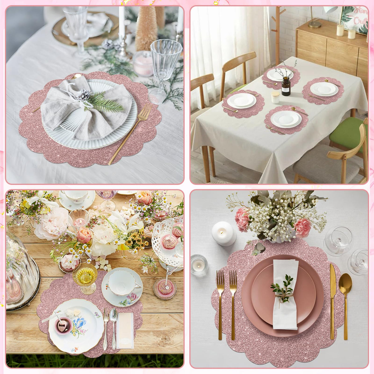 NatNarr 60pc placemats for family dinners and gatherings