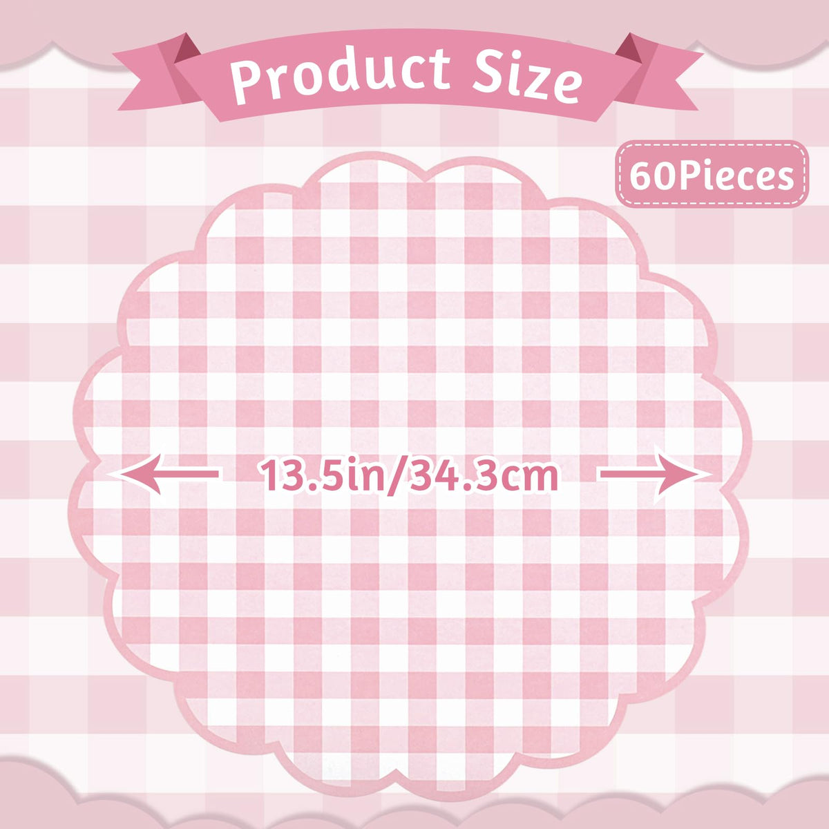 NatNarr gingham placemat with curled edge adds decorative flair