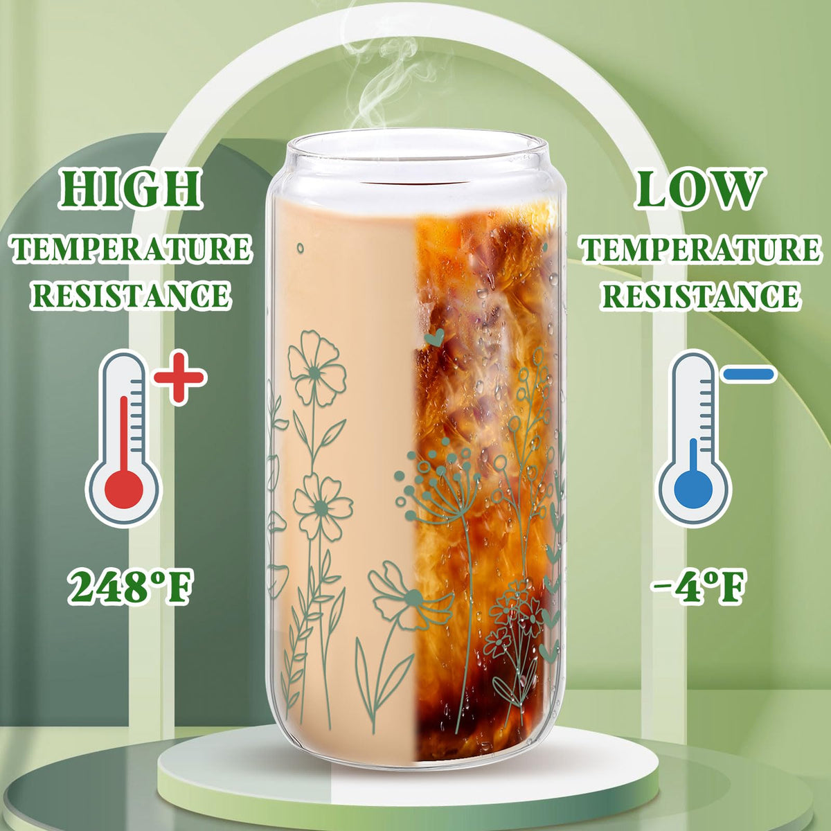 NatNarr glass cups with straws shown for daily use and reuse
