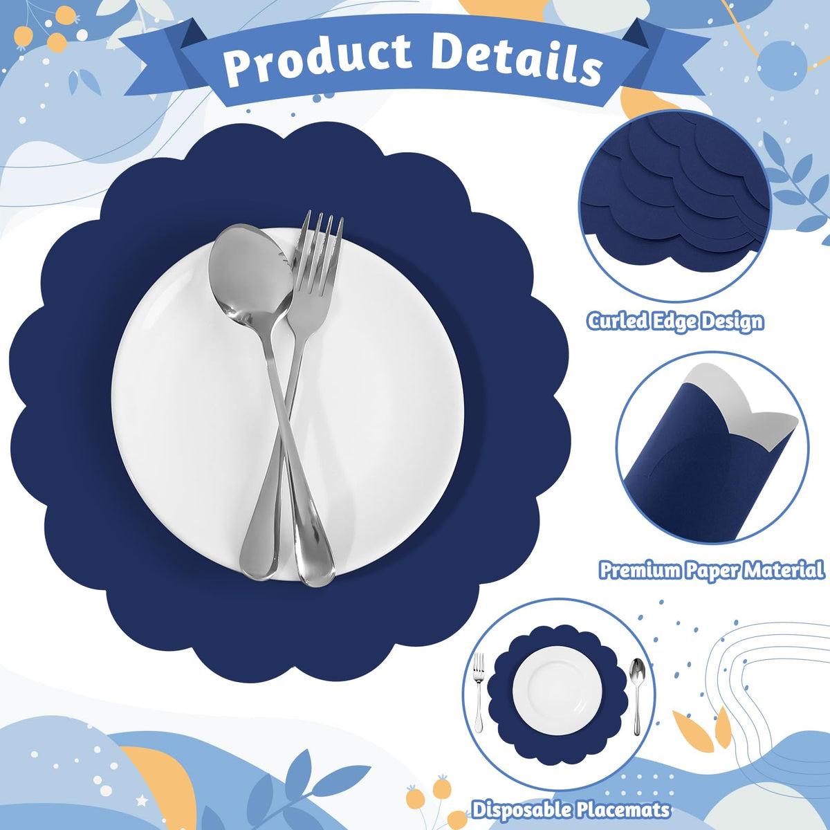 NatNarr thick, durable paper placemats resist tearing for busy banquets