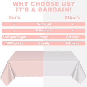 NatNarr pink tablecloth 54x108 on a dining table for quick setup