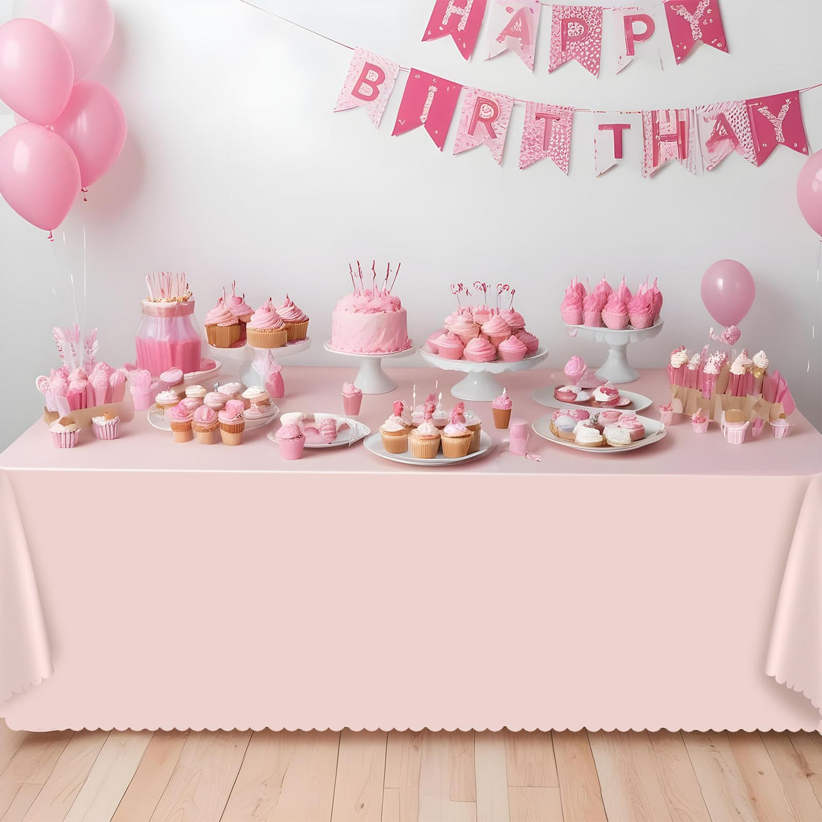 NatNarr disposable pink tablecloth 12-pack for convenient replacements