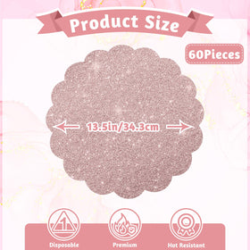 NatNarr rose gold glitter placemats 13-5 inch for elegant table decor