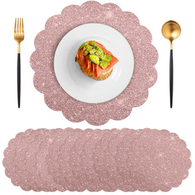 NatNarr rose gold glitter placemats pack adds festive sparkle to family dining