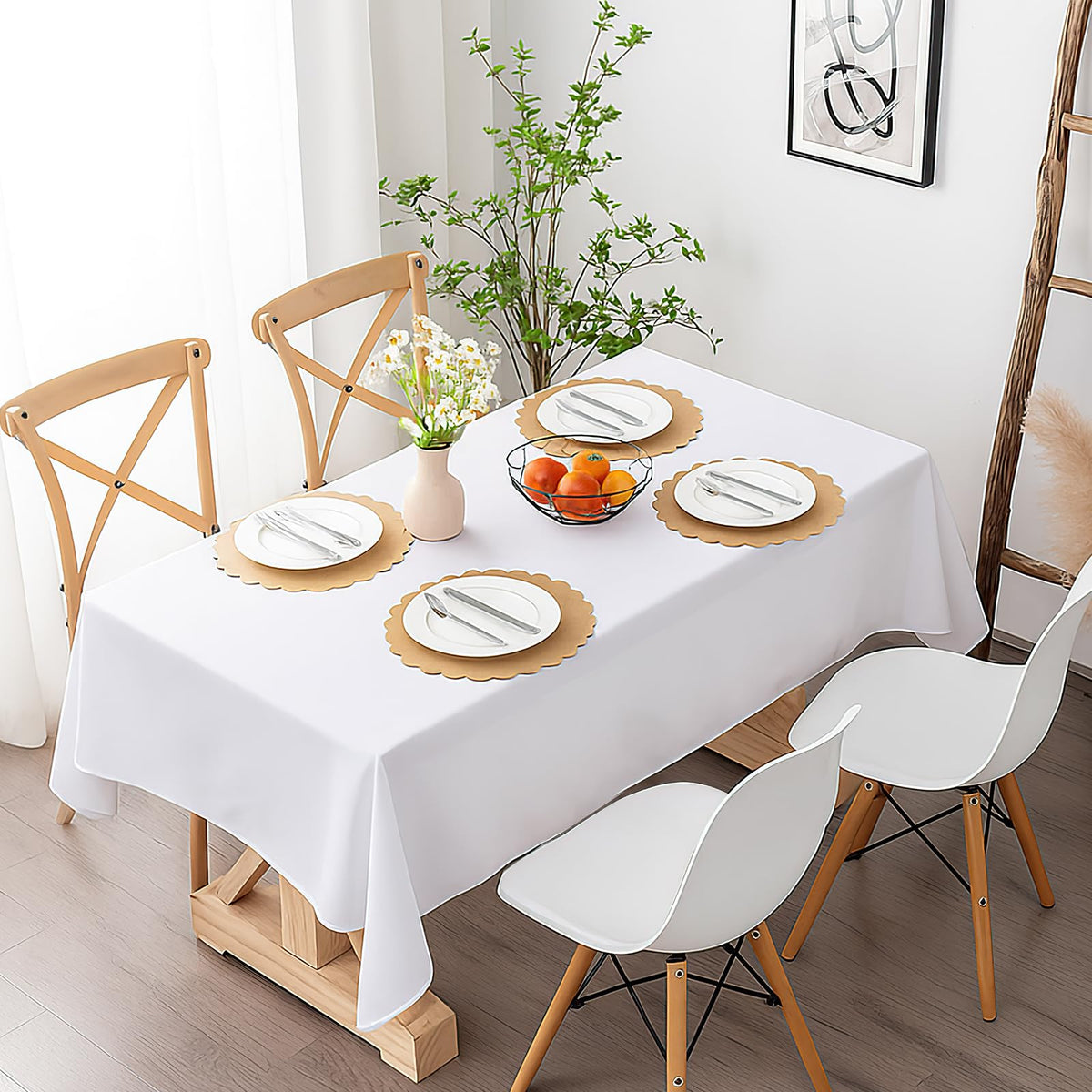 NatNarr disposable placemats simplify post-meal cleanup after parties.