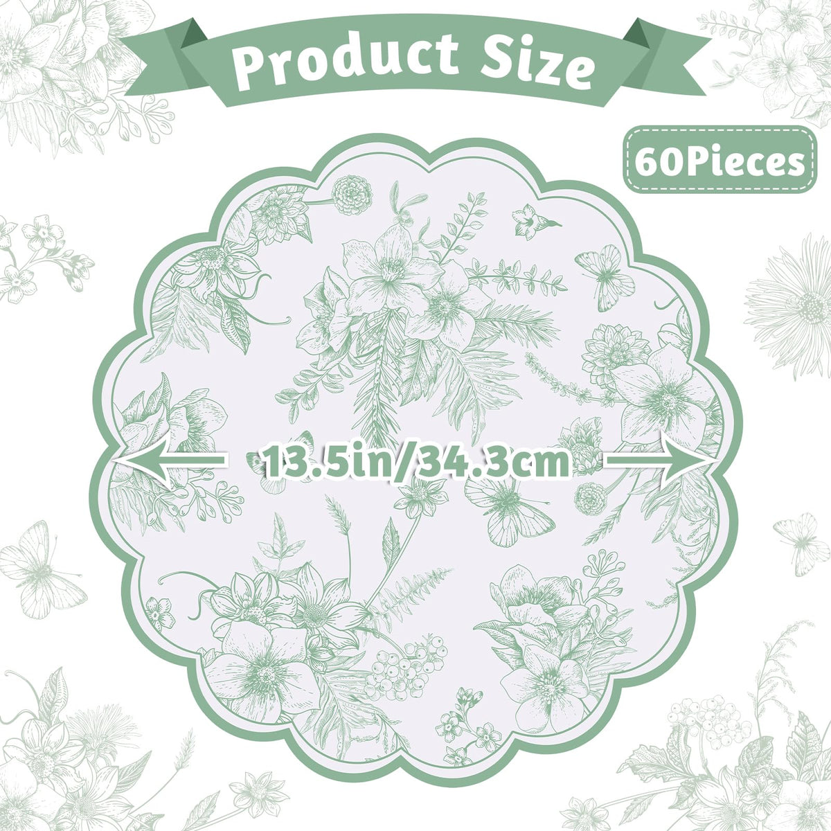 NatNarr disposable placemats with scalloped border for wedding decor