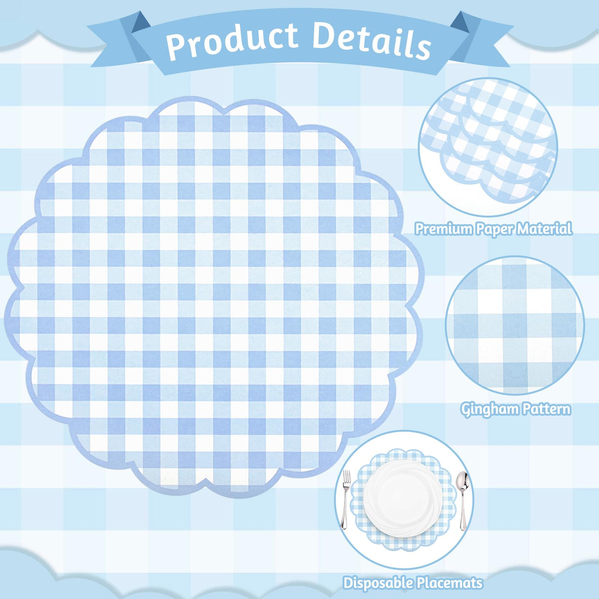 NatNarr scalloped edge placemat adds decorative charm to parties