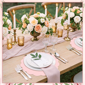 NatNarr tea party placemats in pink for a polished look