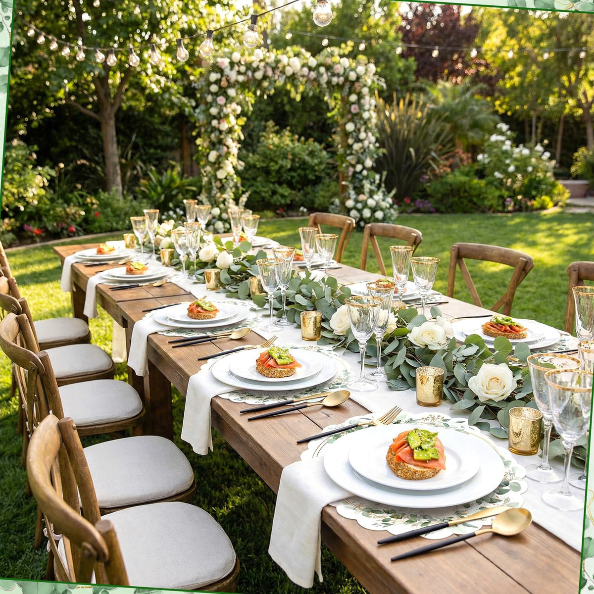 NatNarr wedding banquet placemats establishing a luxurious table tone