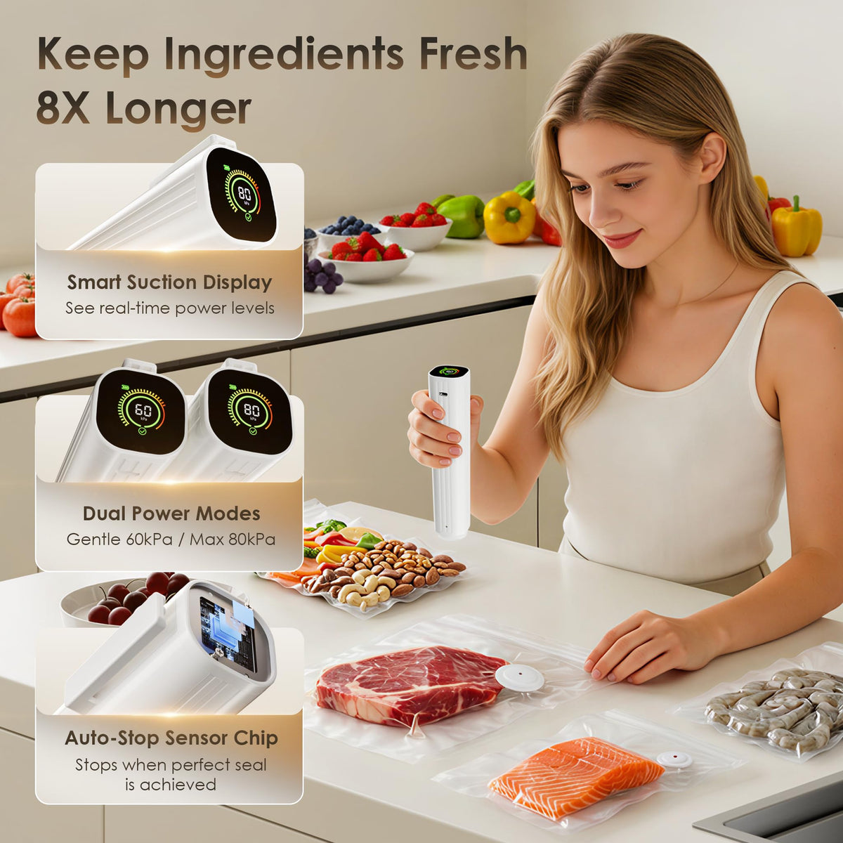 Natupo reusable sealing bags in use for long-lasting freshness