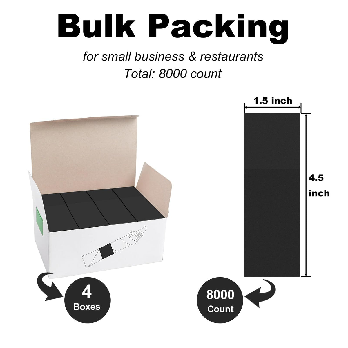 Naturalabel self-adhesive napkin bands in black securely bundle utensils for tidy dining.