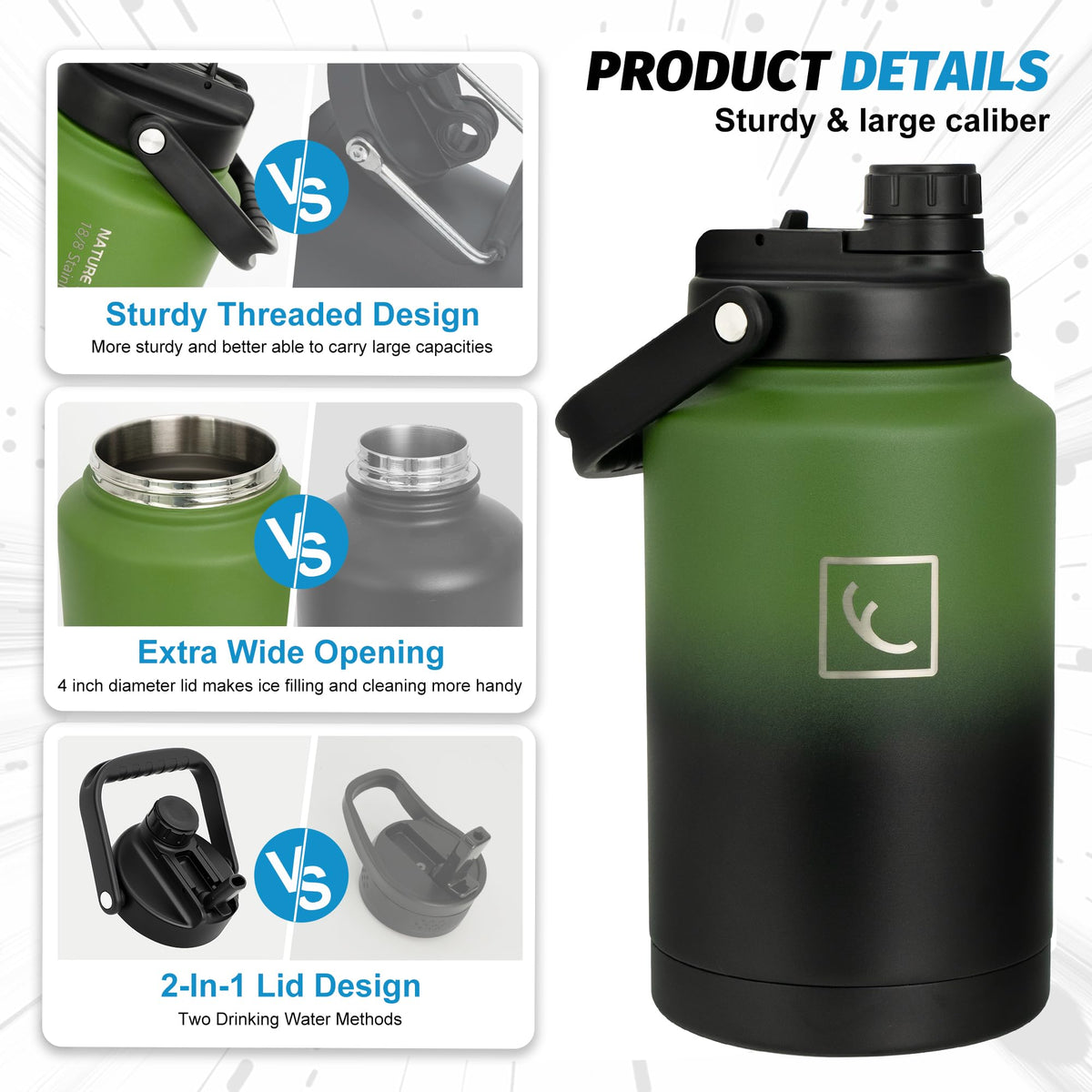 NATURE PIONEOR leak-proof lid seals for spill-free transport.