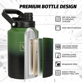NATURE PIONEOR wide-mouth bottle for easy refills and ice cubes.