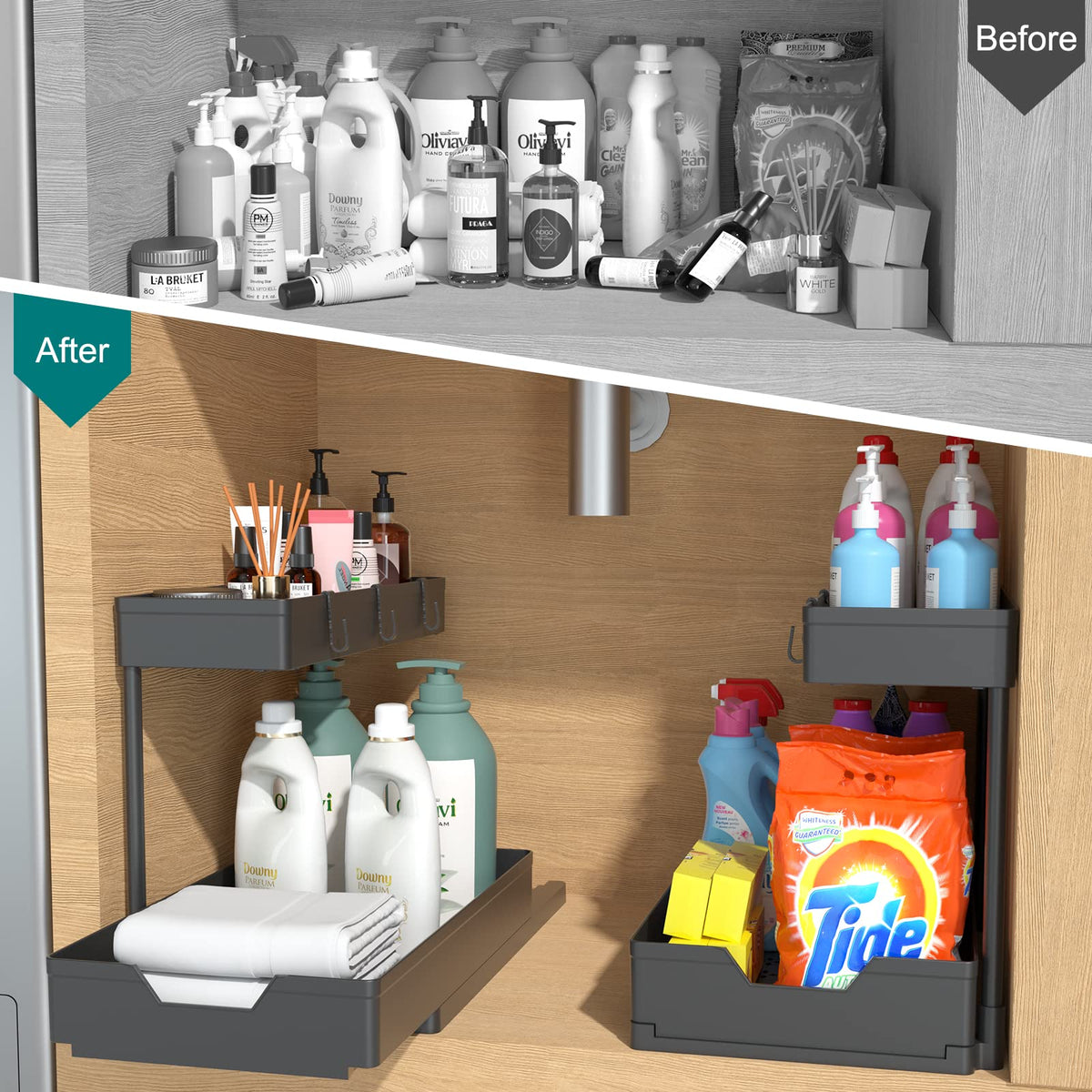 NATURE'S SOURCE L-shape narrow-space solution fits tight corners without clutter.