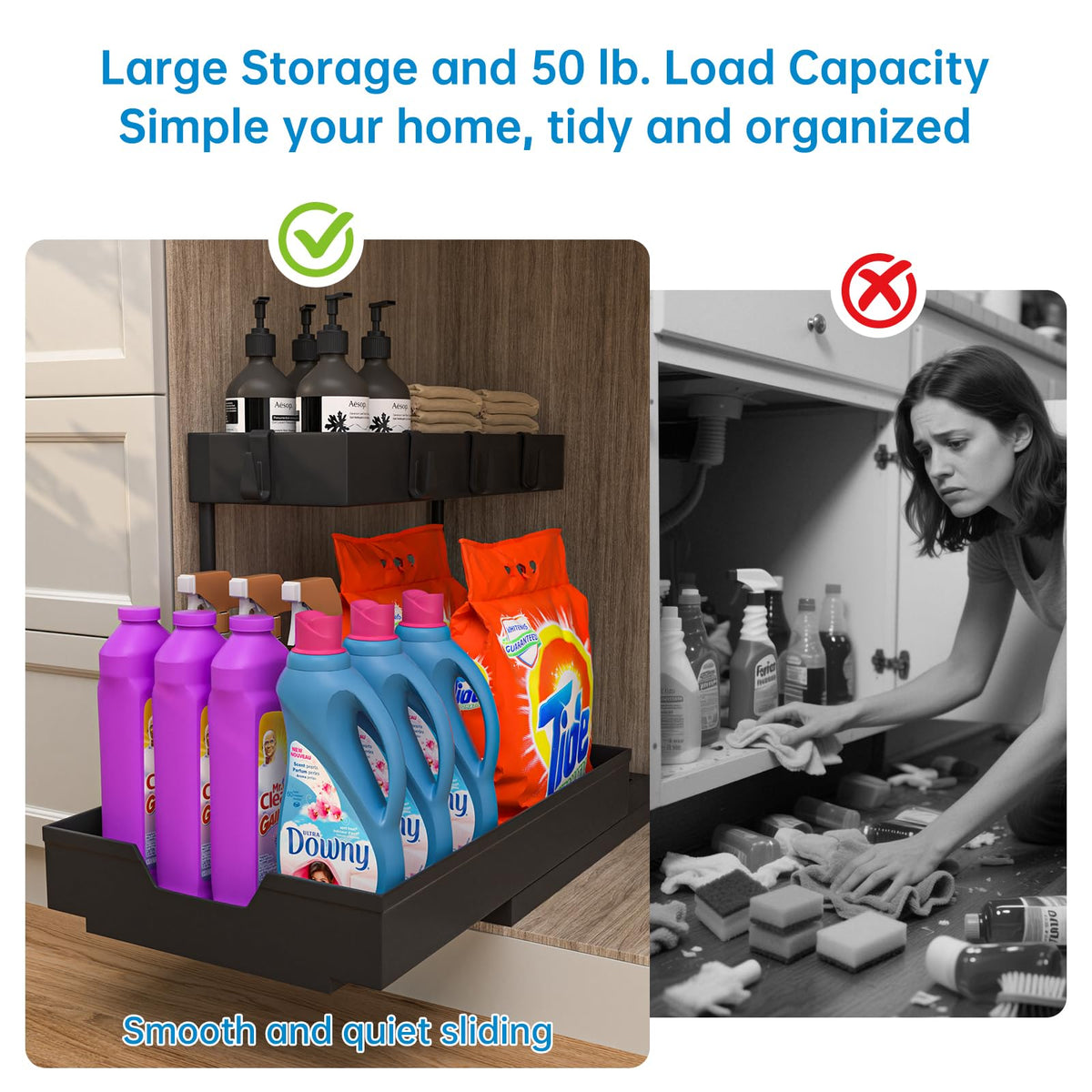 NATURE'S SOURCE multi-purpose organization for kitchen, bathroom, and pantry.