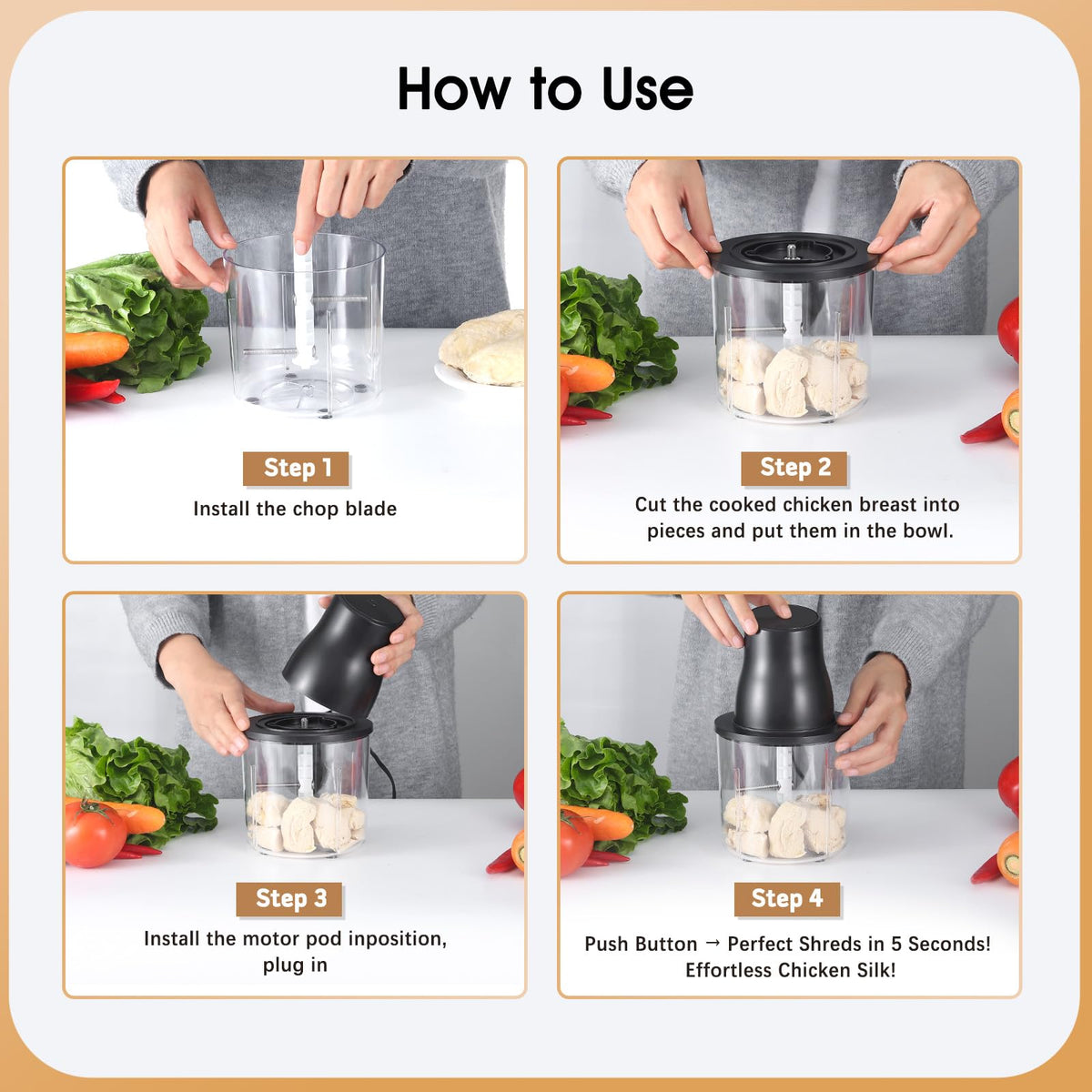 NAUQUOHZ 1.5L bowl capacity suitable for small to medium batches.
