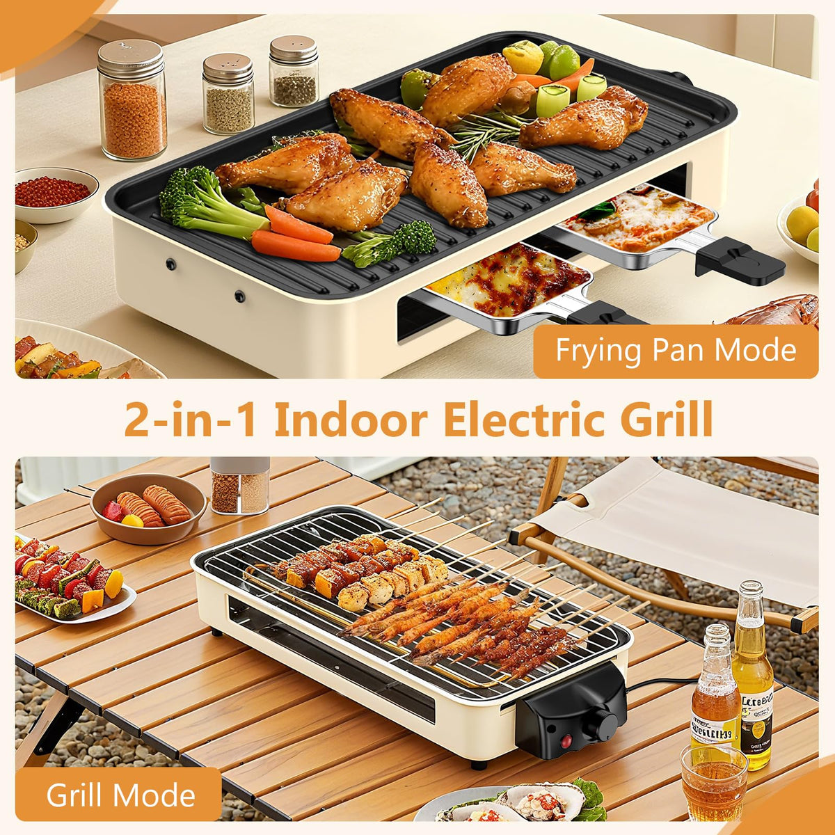NAUQUOHZ smokeless technology highlights cleaner indoor cooking with reduced smoke.
