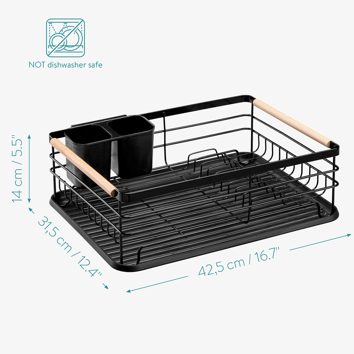 Navaris Dish Drainer Rack drip tray catching moisture on counter