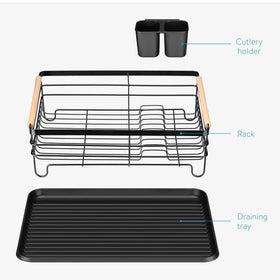 Navaris Dish Drainer Rack side view highlighting compact footprint