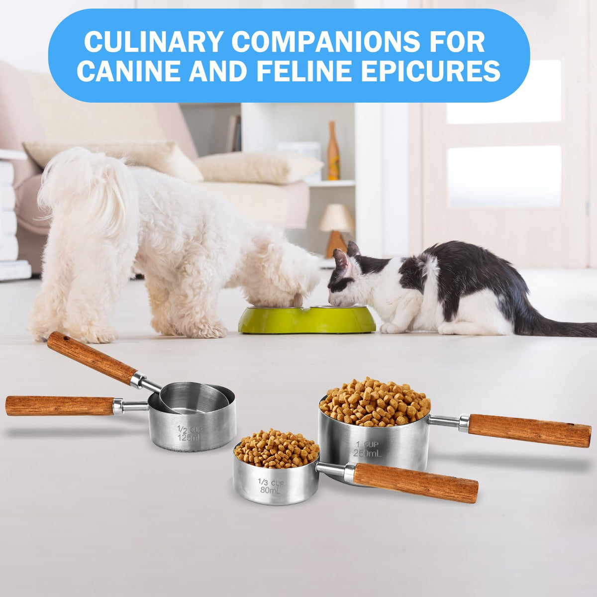 Navona multiuse measuring spoons suitable for pet meals and kitchen tasks