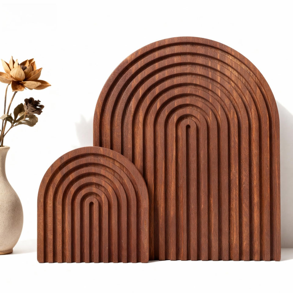 Nawwoo dark brown arch decor large on a mantel for bold style