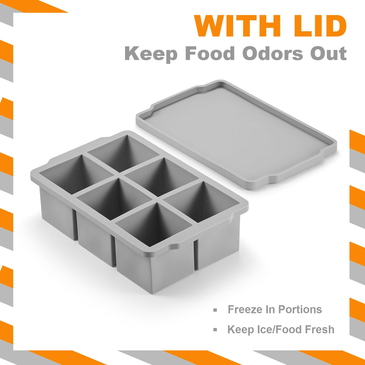 Nax Caki 2-inch square ice cubes fit drinks with slower dilution.