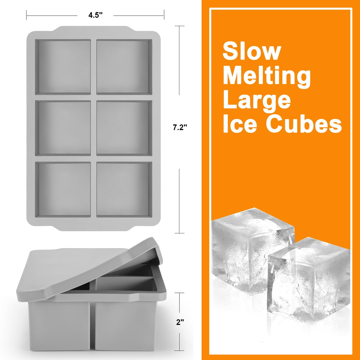 Nax Caki BPA-free dishwasher-safe ice tray for easy cleanup.